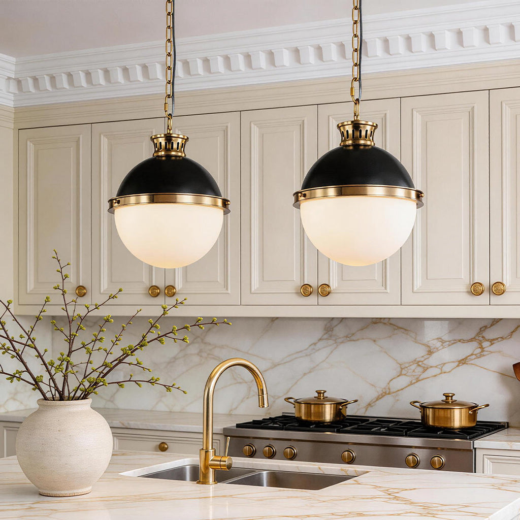 Ball Pendant Light - Classic Glass Globe Ceiling Fixture