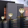 Modern Diamond-Shaped LED Waterproof Outdoor Pillar Lights