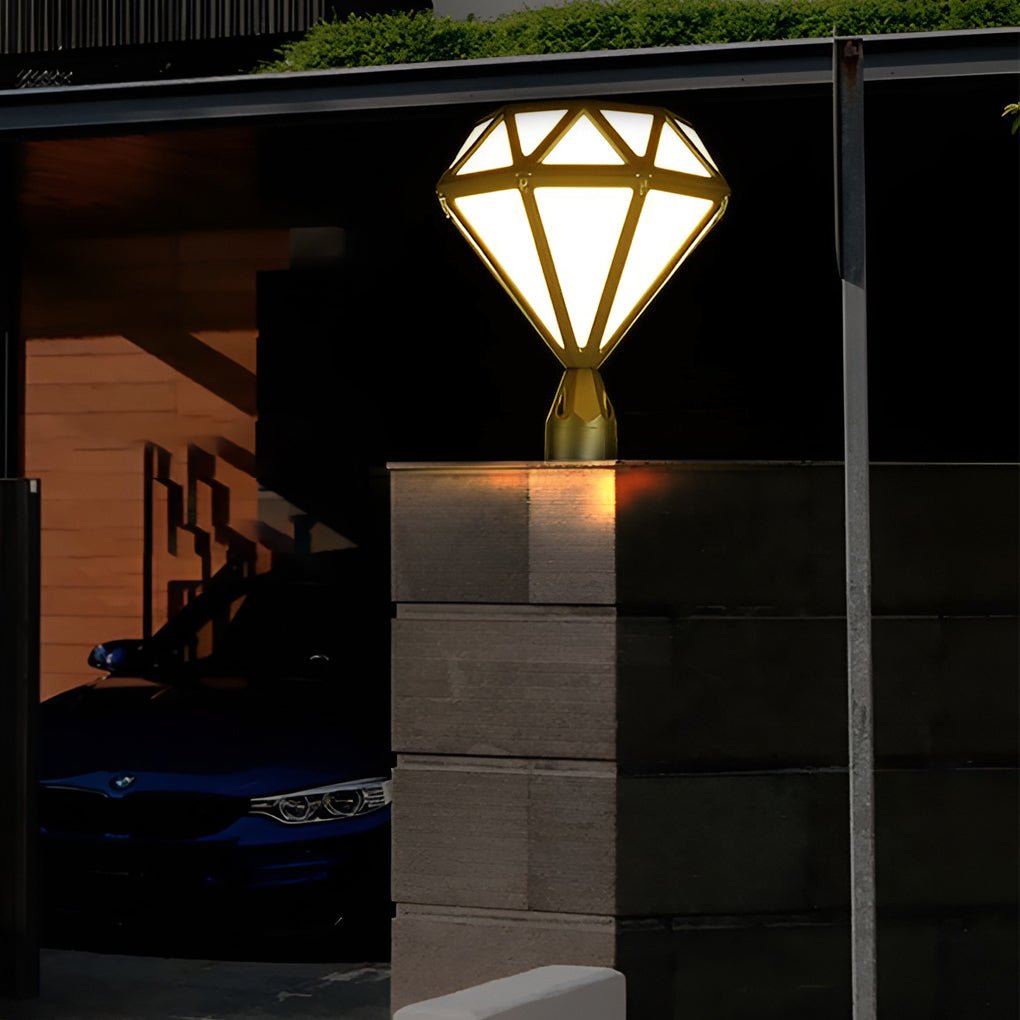 Modern Diamond-Shaped LED Waterproof Outdoor Pillar Lights