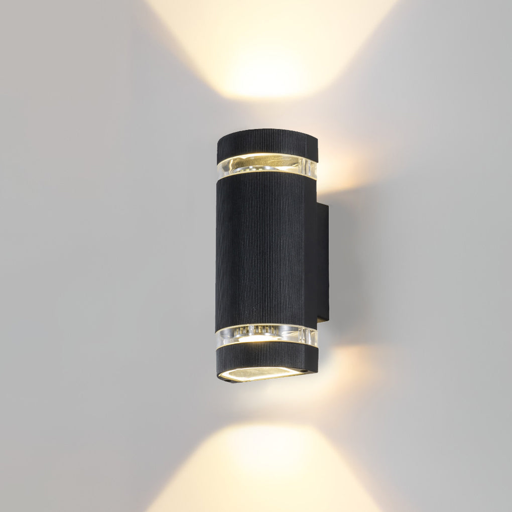 Up and Down Black Waterproof Outdoor Wall Sconce Light