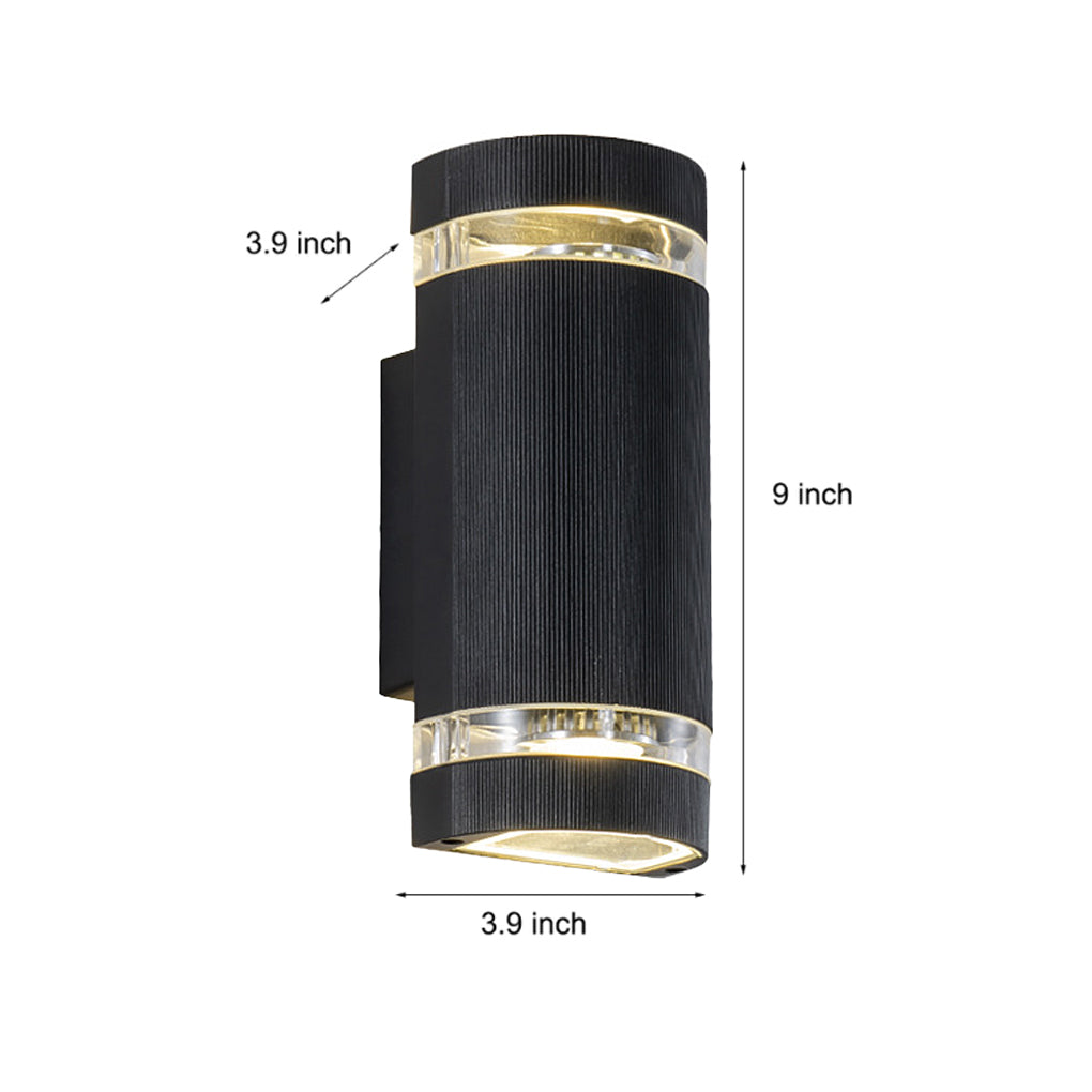 Up Down Waterproof Black Outdoor Wall Sconce Light