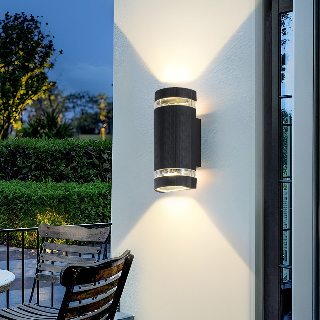 Up and Down Black Waterproof Outdoor Wall Sconce Light