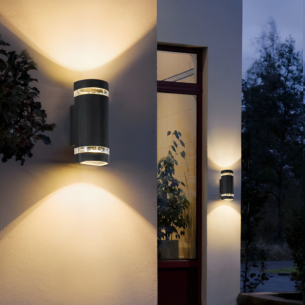 Up and Down Black Waterproof Outdoor Wall Sconce Light