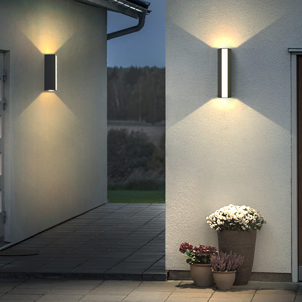Up Down Waterproof Aluminum Alloy Cylinder Sconce Modern Light