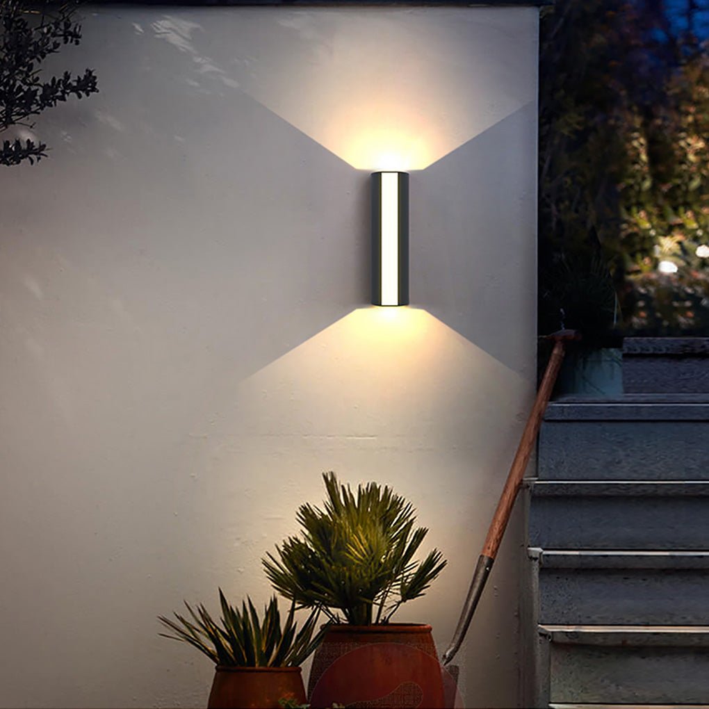 Up Down Waterproof Aluminum Alloy Cylinder Sconce Modern Light