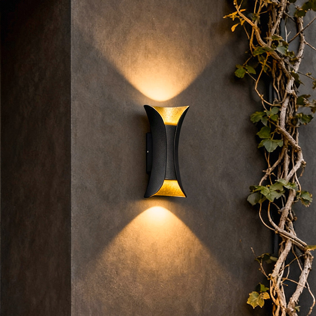 Modern Curved LED Up Down Waterproof Wall Light