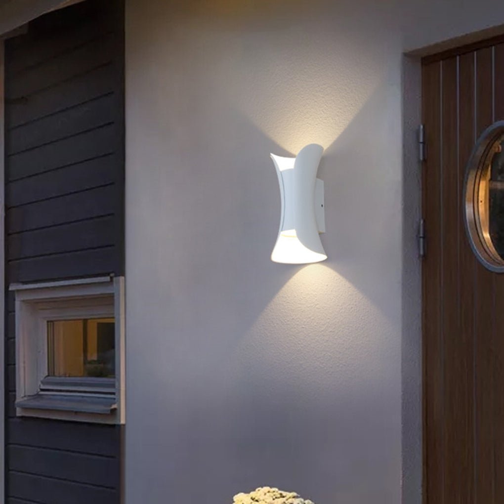 Modern Curved LED Up Down Waterproof Wall Light