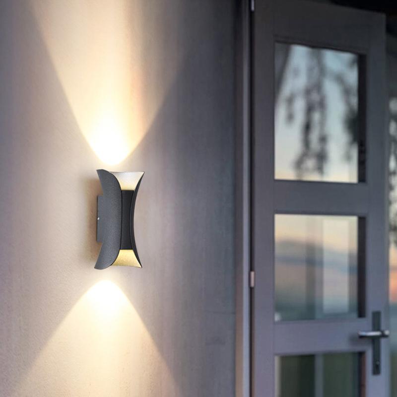 Modern Curved LED Up Down Waterproof Wall Light