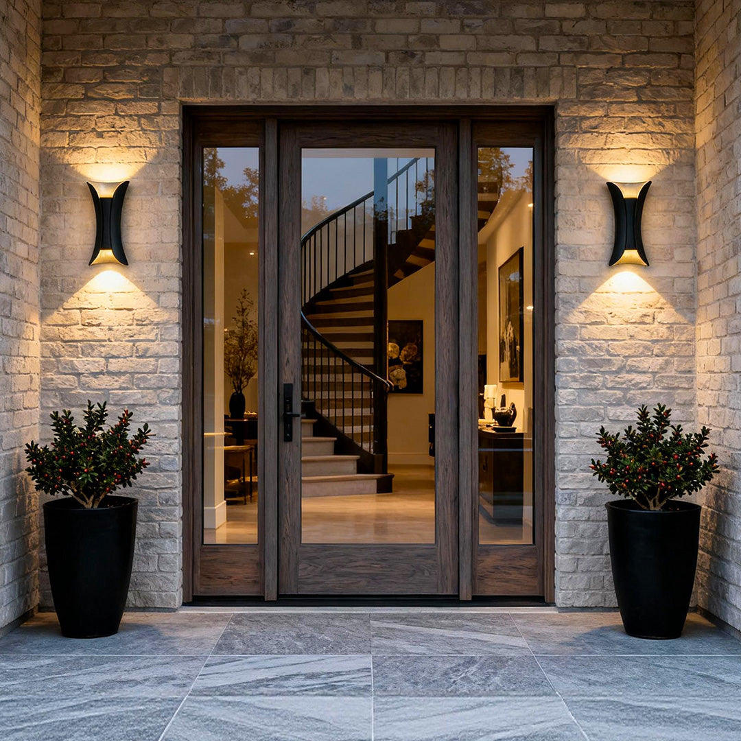 Modern Curved LED Up Down Waterproof Wall Light