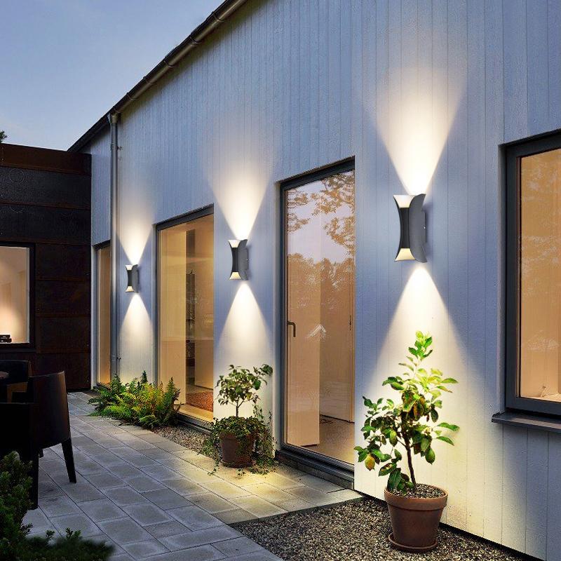 Modern Curved LED Waterproof Up Down Wall Lights