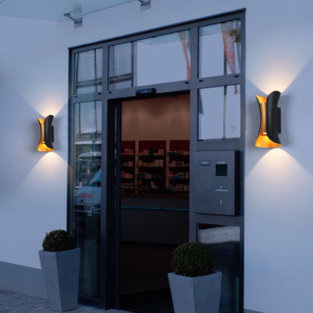 Modern Curved LED Waterproof Up Down Wall Lights