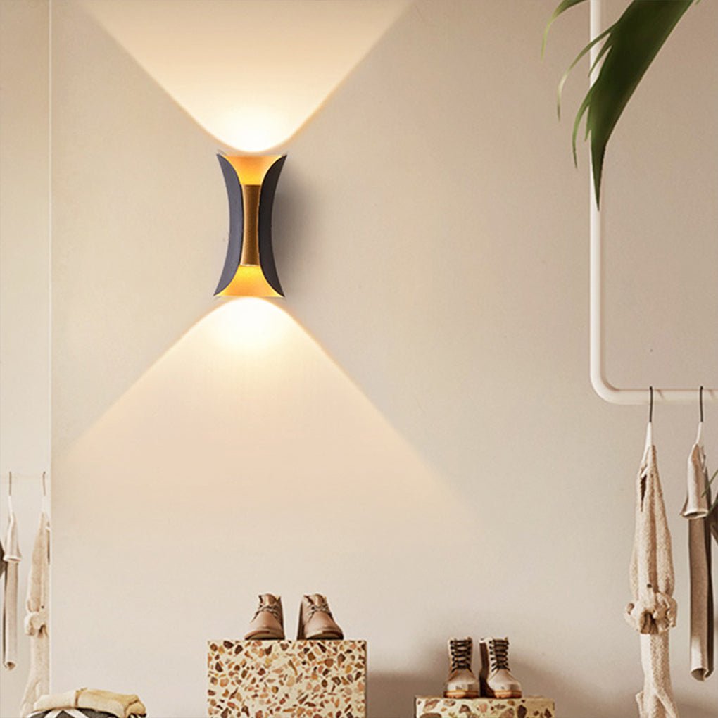 Modern Curved LED Up Down Waterproof Wall Light