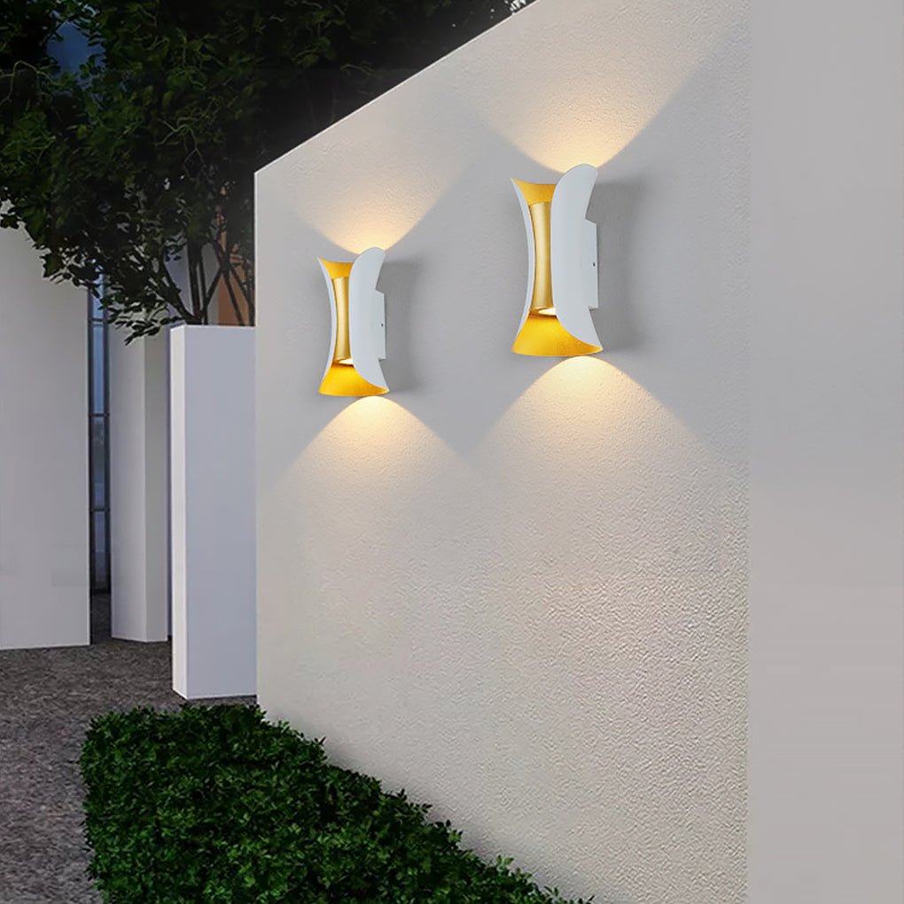 Modern Curved LED Up Down Waterproof Wall Light