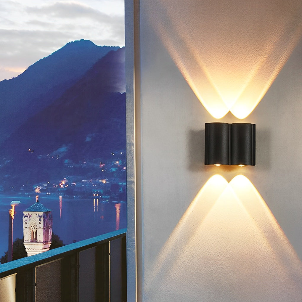 Modern Wave-Shaped Up and Down LED Outdoor Wall Lights