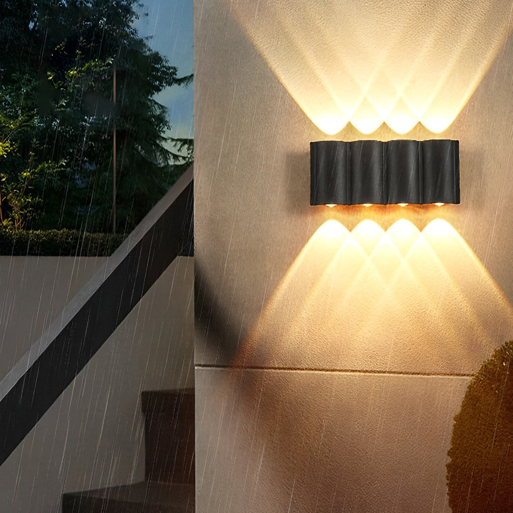 Modern Wave-Shaped Up and Down Outdoor LED Wall Light