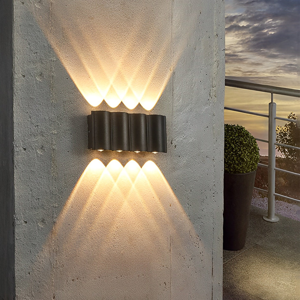 Modern Wave-Shaped Up and Down LED Outdoor Wall Lights