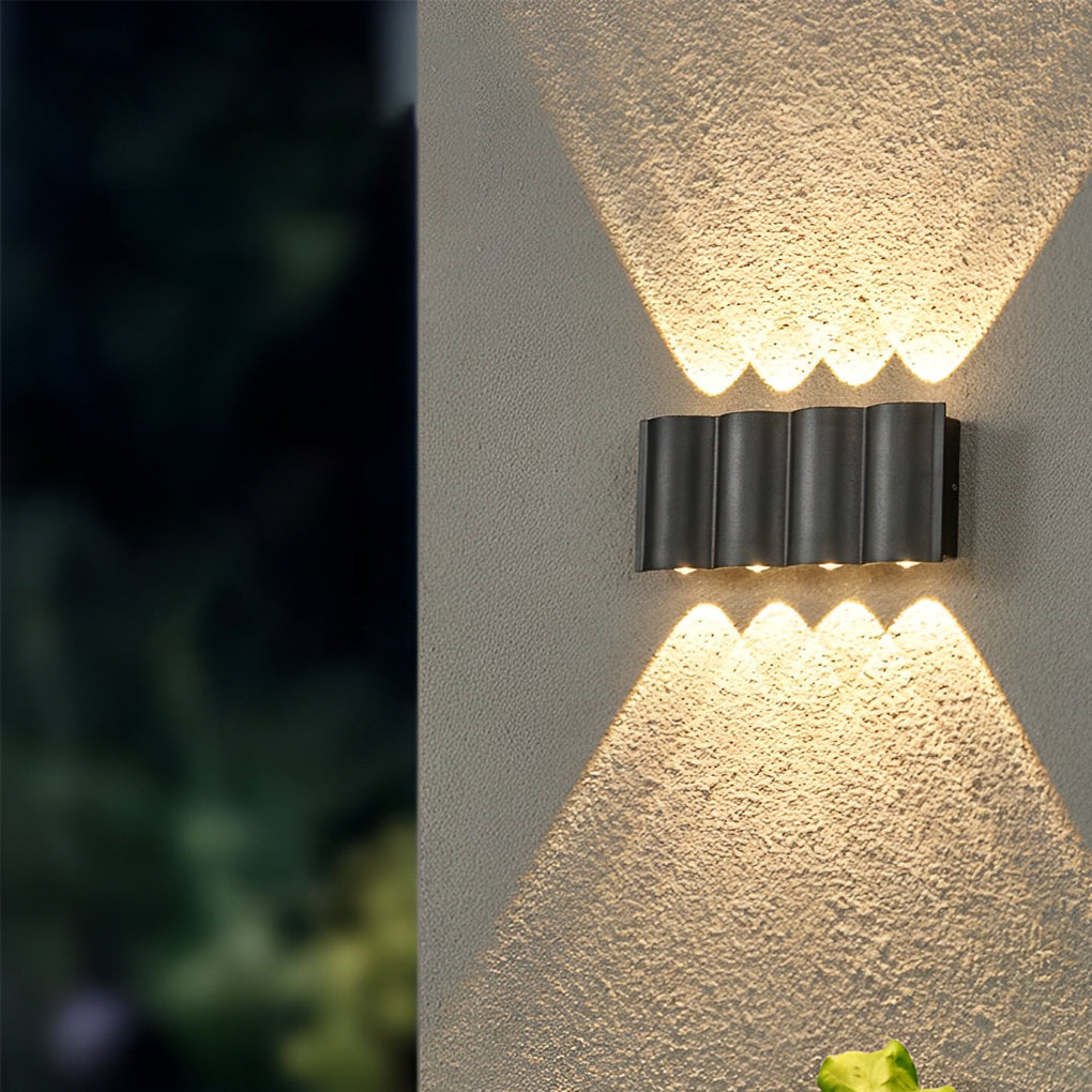 Modern Wave-Shaped Up and Down LED Outdoor Wall Lights