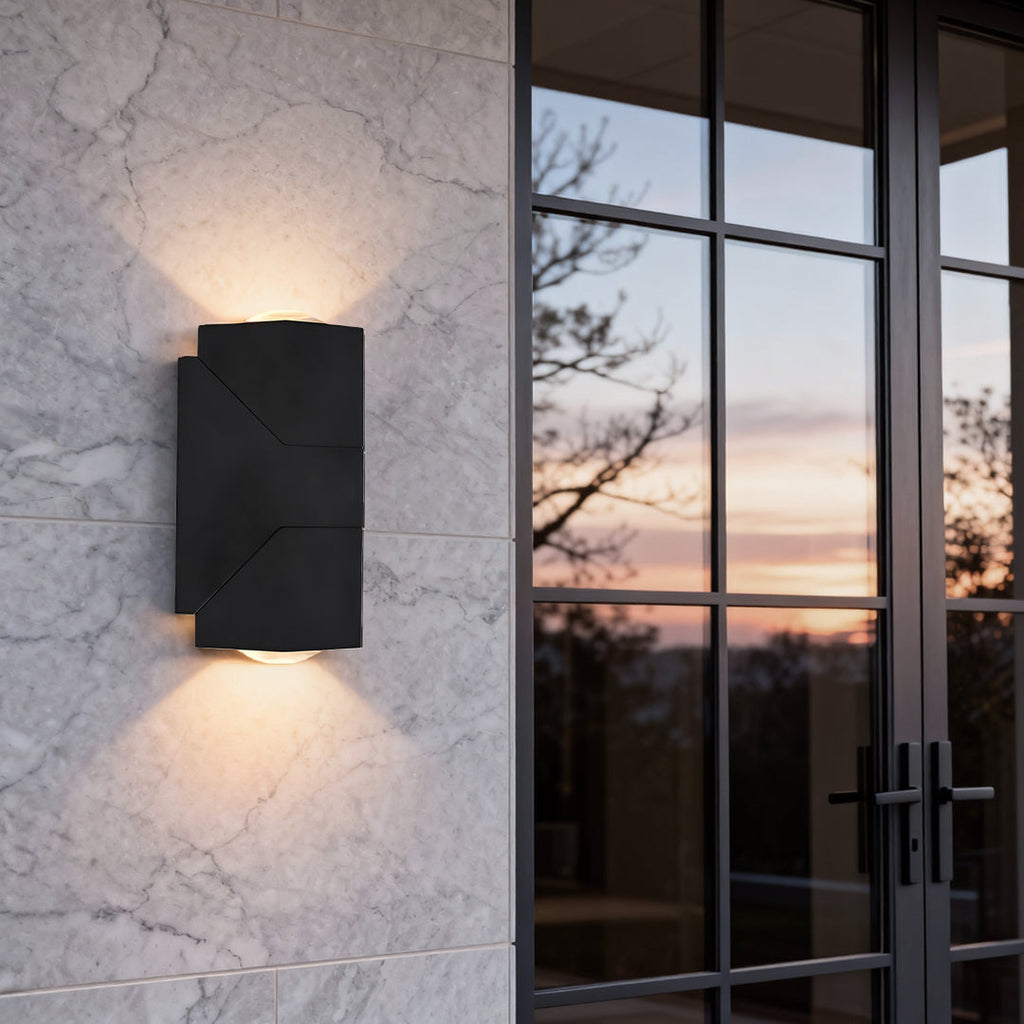 Up Down Outdoor Waterproof Black Sconce Light - Adjustable LED Fixture
