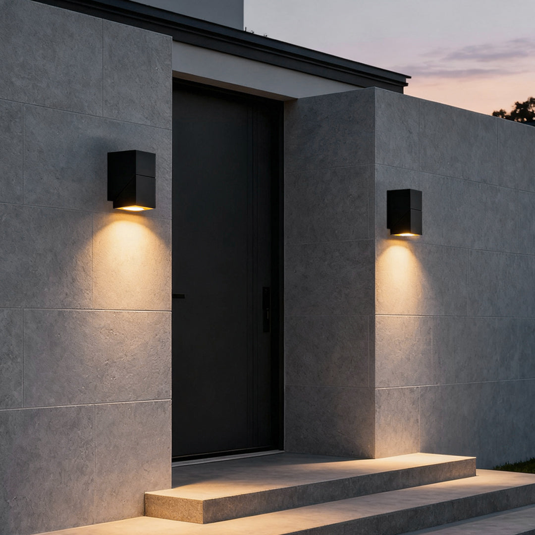 Up Down Outdoor Waterproof Black Sconce Light - Adjustable LED Fixture