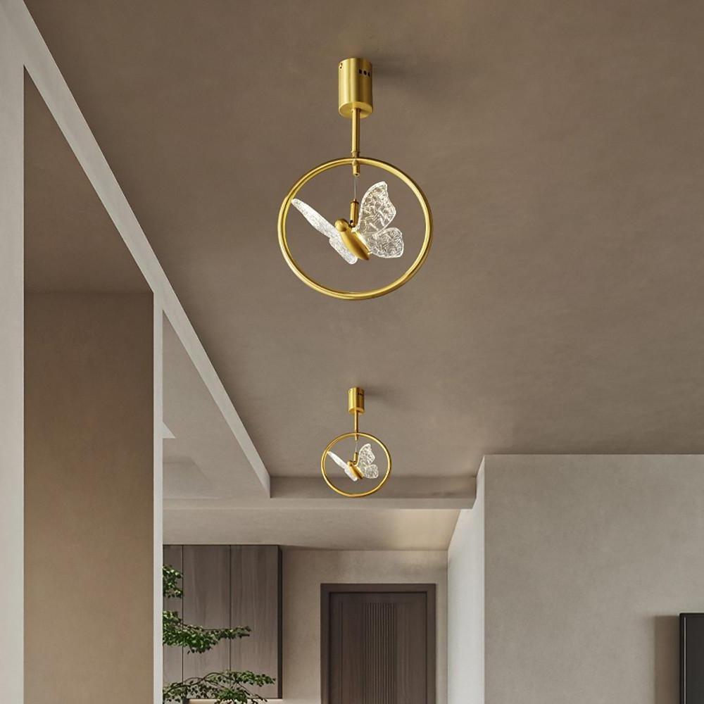 Butterfly Ring LED Nordic Ceiling Light - Semi Flush Mount with Acrylic Shade