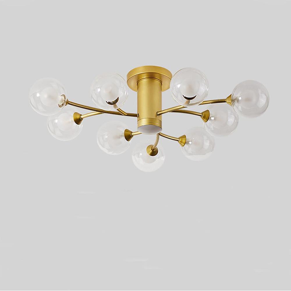 Globe Metal Glass Industrial LED Ceiling Light for Bedroom
