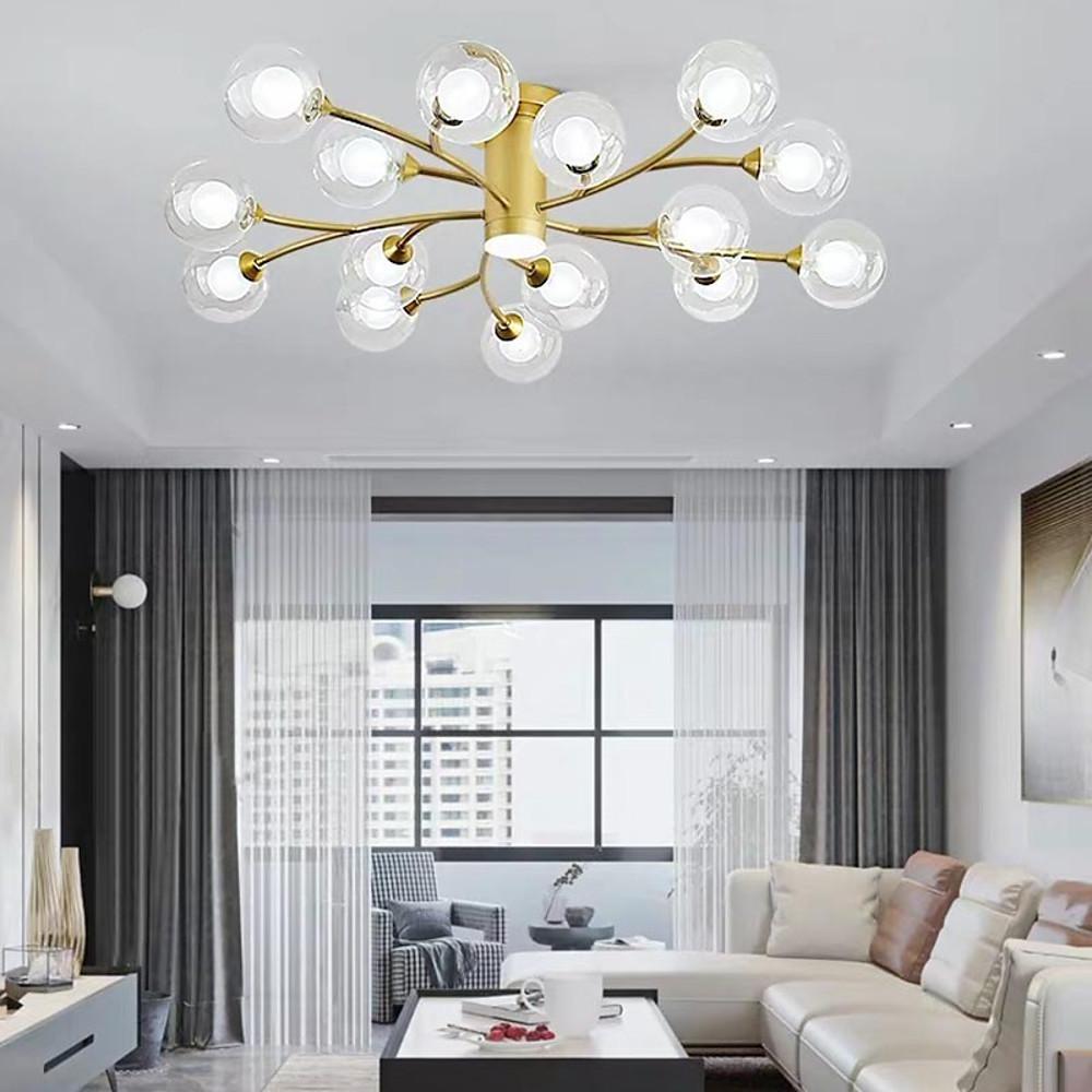 Globe Metal Glass Industrial LED Ceiling Light for Bedroom