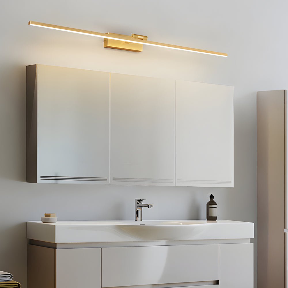 Modern Copper Adjustable LED Bathroom Vanity Light Rotatable Rod Linear Acrylic Shade Energy-Efficient Bathroom Lighting Contemporary Vanity Lights Wall Fixture for Home Interior Decor Stylish LED Light Fixtures Modern Bathroom Lighting Solutions