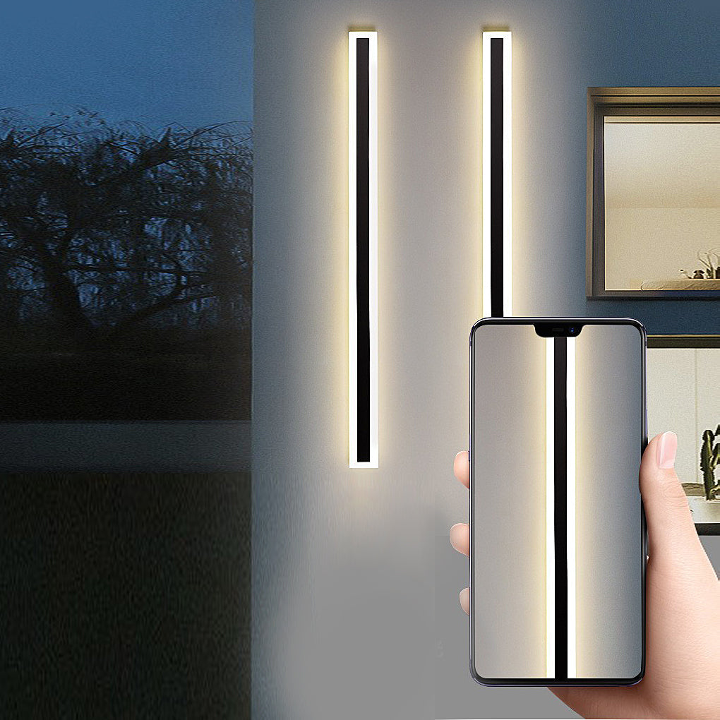 Acrylic Outdoor Linear Wall Sconce - Iron Ambiance Light