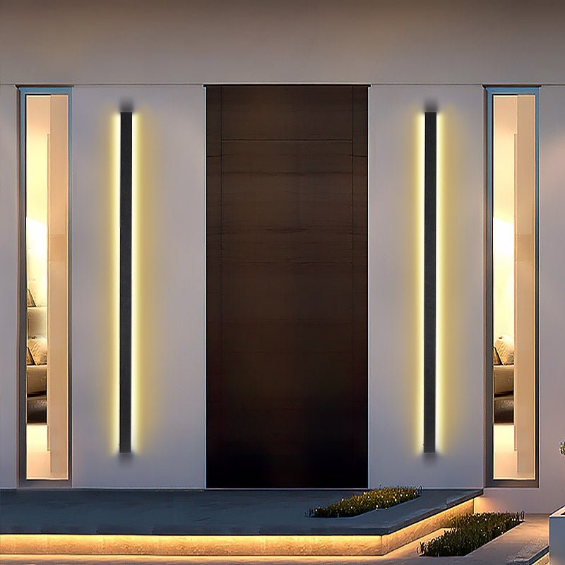 Modern LED Linear Wall Light - Black Outdoor Lighting