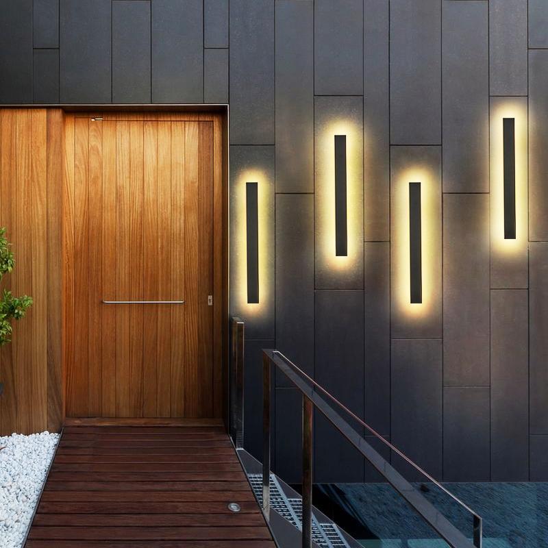 Long Waterproof LED Outdoor Wall Light - Metal Fixture for Garden & Patio