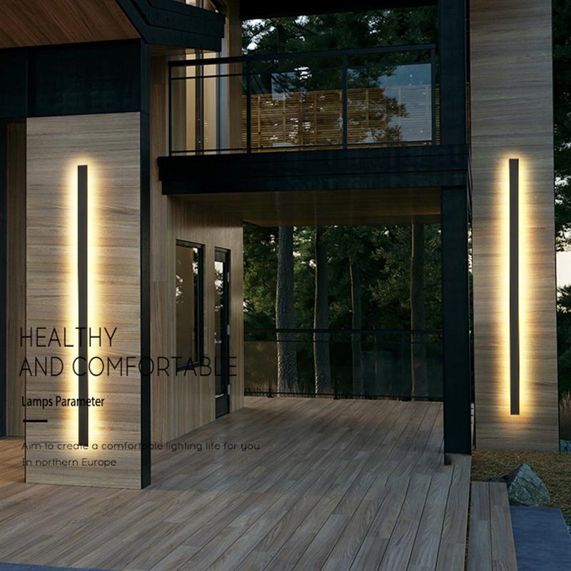 Long Waterproof LED Outdoor Wall Light - Metal Fixture for Garden & Patio
