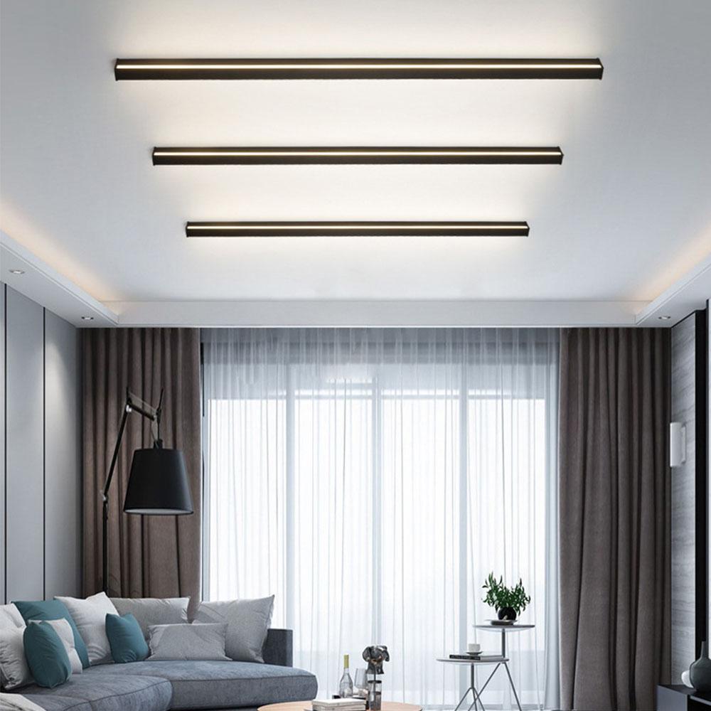 Modern Linear Outdoor Wall Sconce LED Black Lamp Minimalist Design