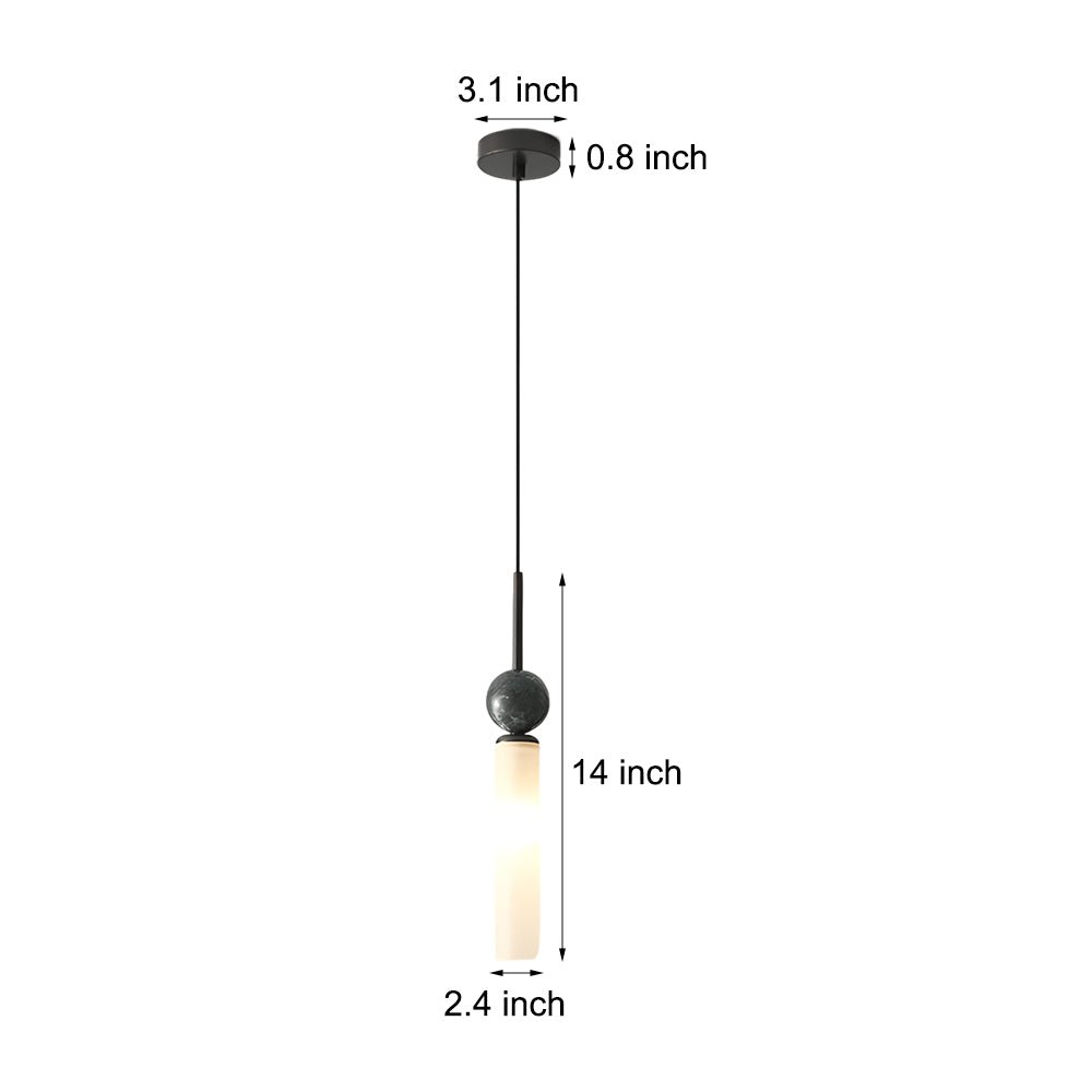 Vertical Marble Cylinder Pendant Light - Modern Hanging Lamp, Elegant Home Lighting, Contemporary Ceiling Fixture