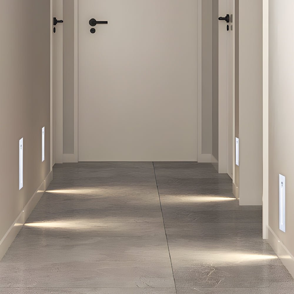 Vertical Motion Sensor LED Stair Light - Recessed Contemporary Indoor/Outdoor Step Lighting
