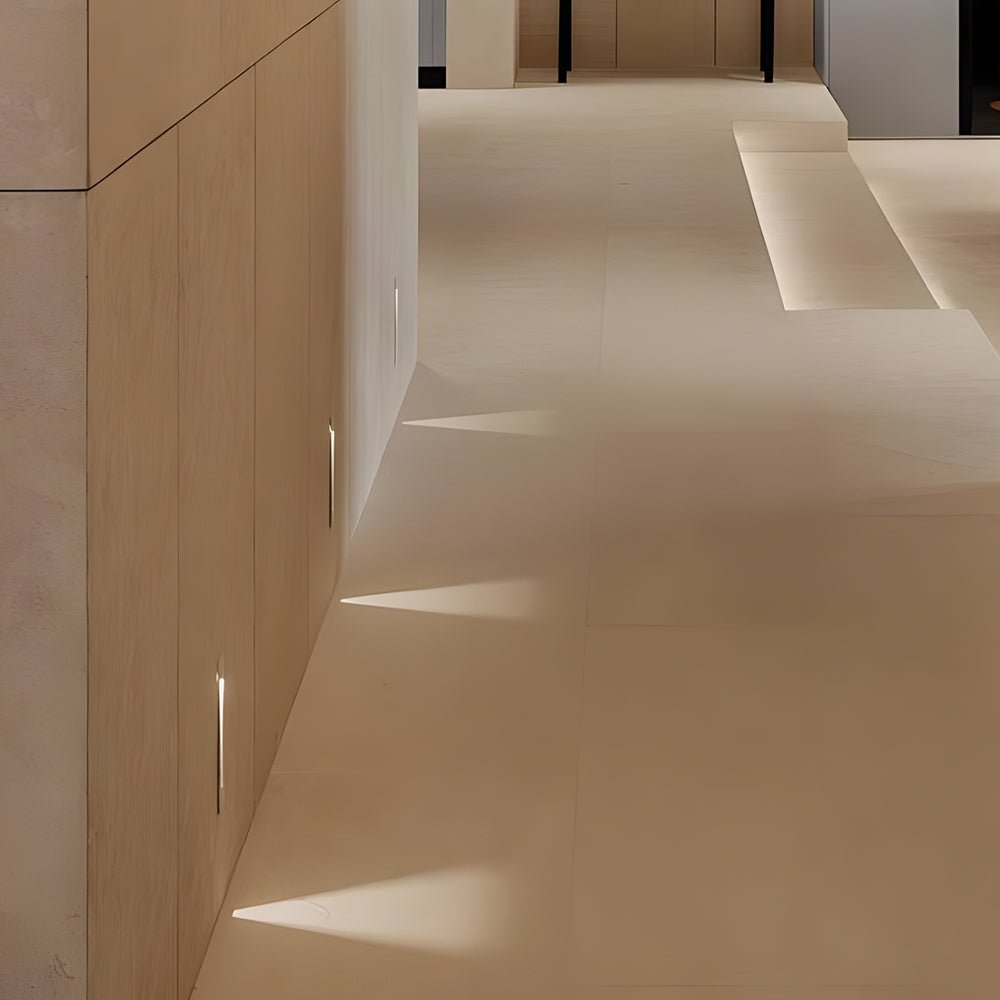 Vertical Motion Sensor LED Stair Light - Recessed Contemporary Indoor/Outdoor Step Lighting