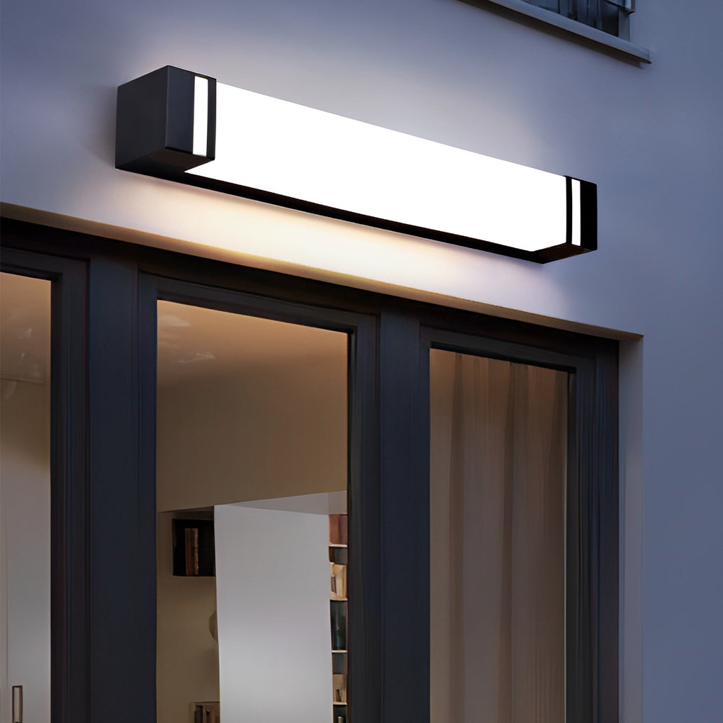 Modern Waterproof LED Vertical Wall Light - Rectangular Design