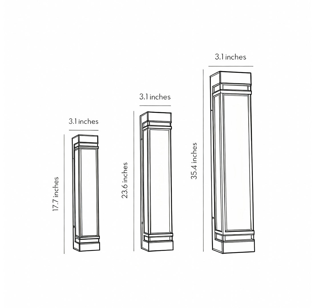 Modern Waterproof LED Wall Light - Rectangular Vertical Design
