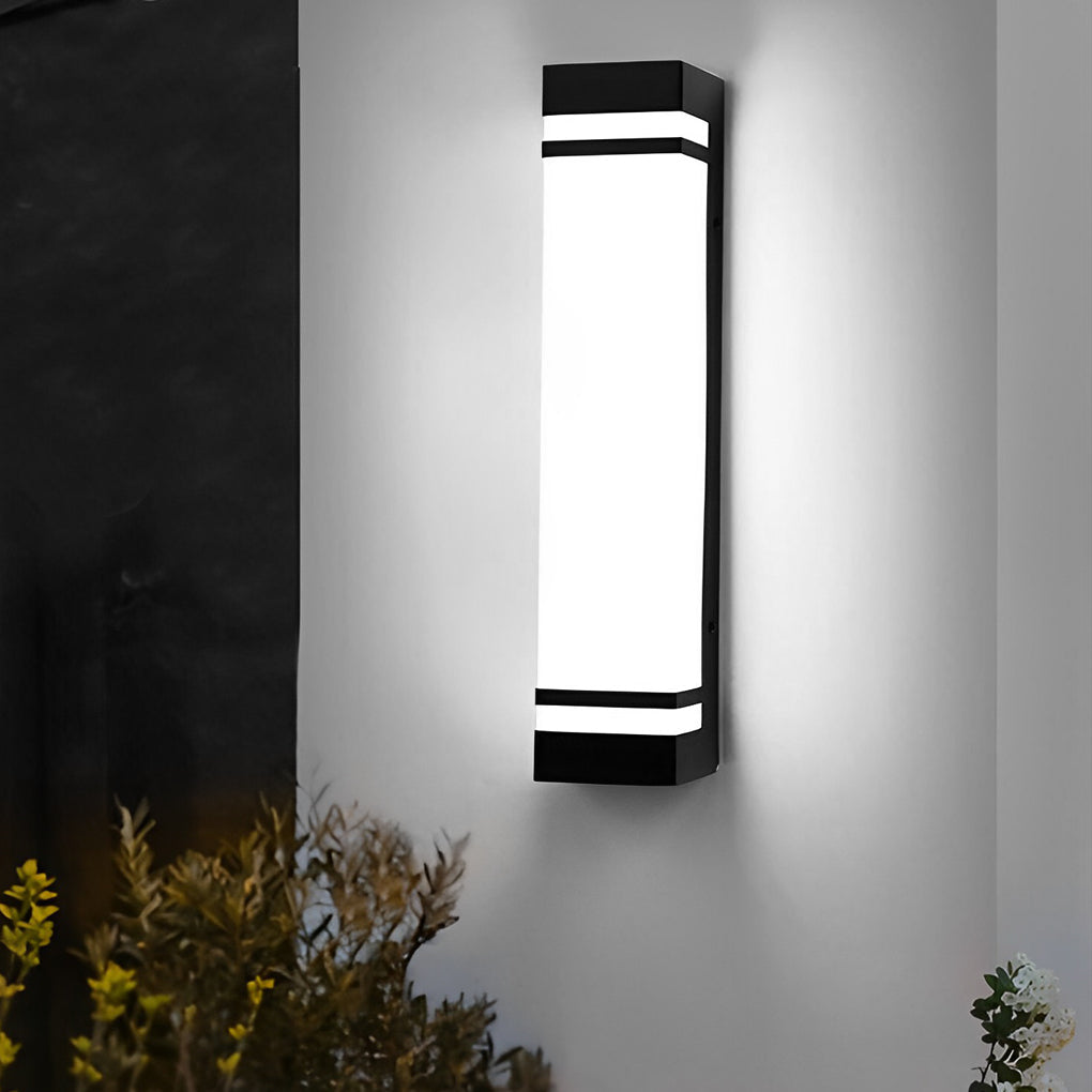 Modern Waterproof LED Vertical Wall Light - Rectangular Design