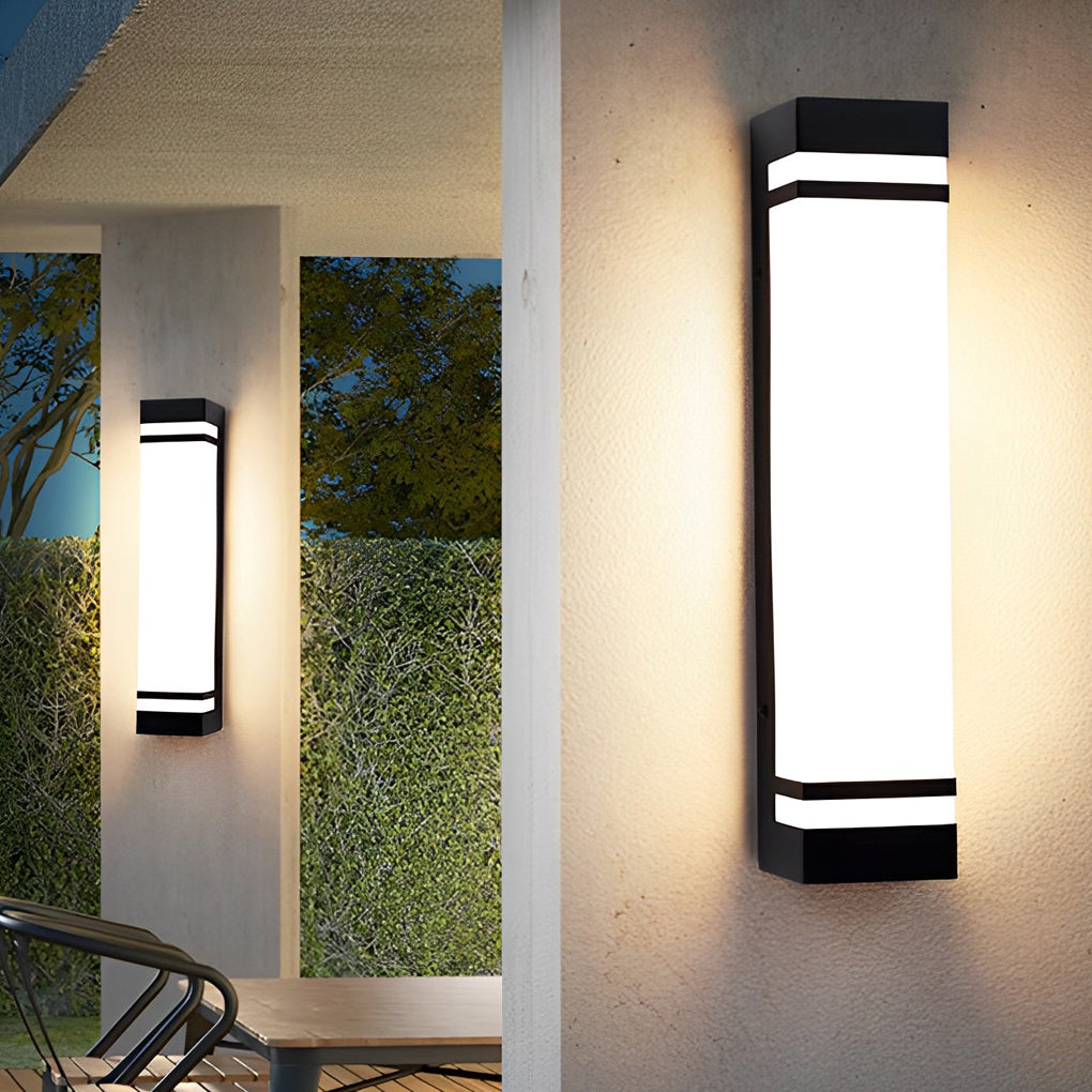 Modern Waterproof LED Vertical Wall Light - Rectangular Design