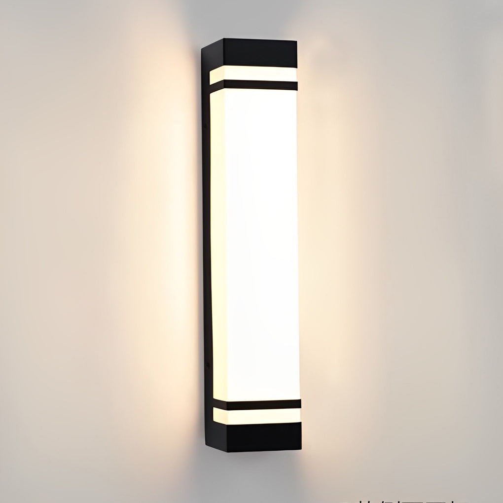 Modern Waterproof LED Vertical Wall Light - Rectangular Design