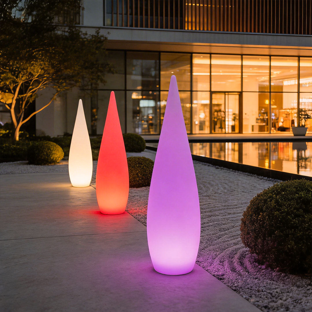 Modern Teardrop LED Outdoor Floor Lamp | Stylish Landscape Lighting