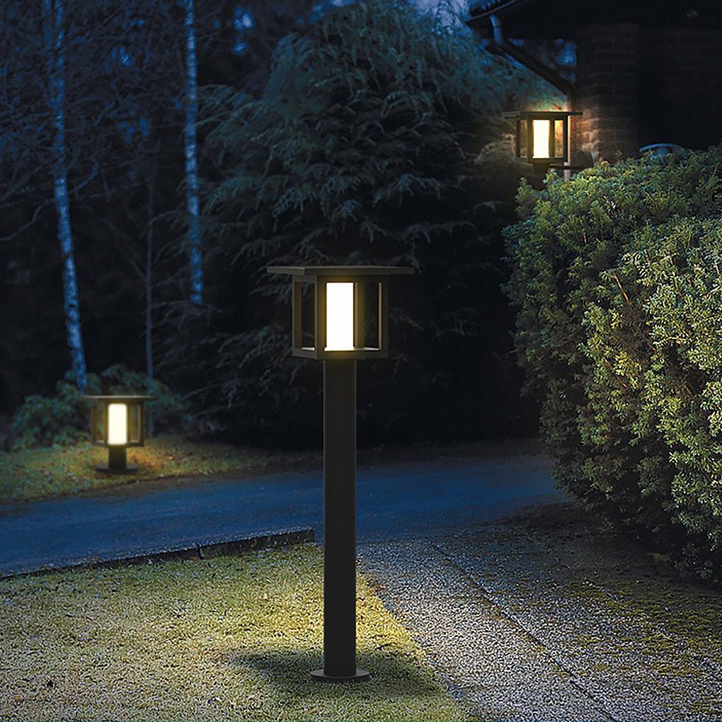 Wide Top LED Post Lights with Rain Shield & Dual Power Options for Outdoor Lighting