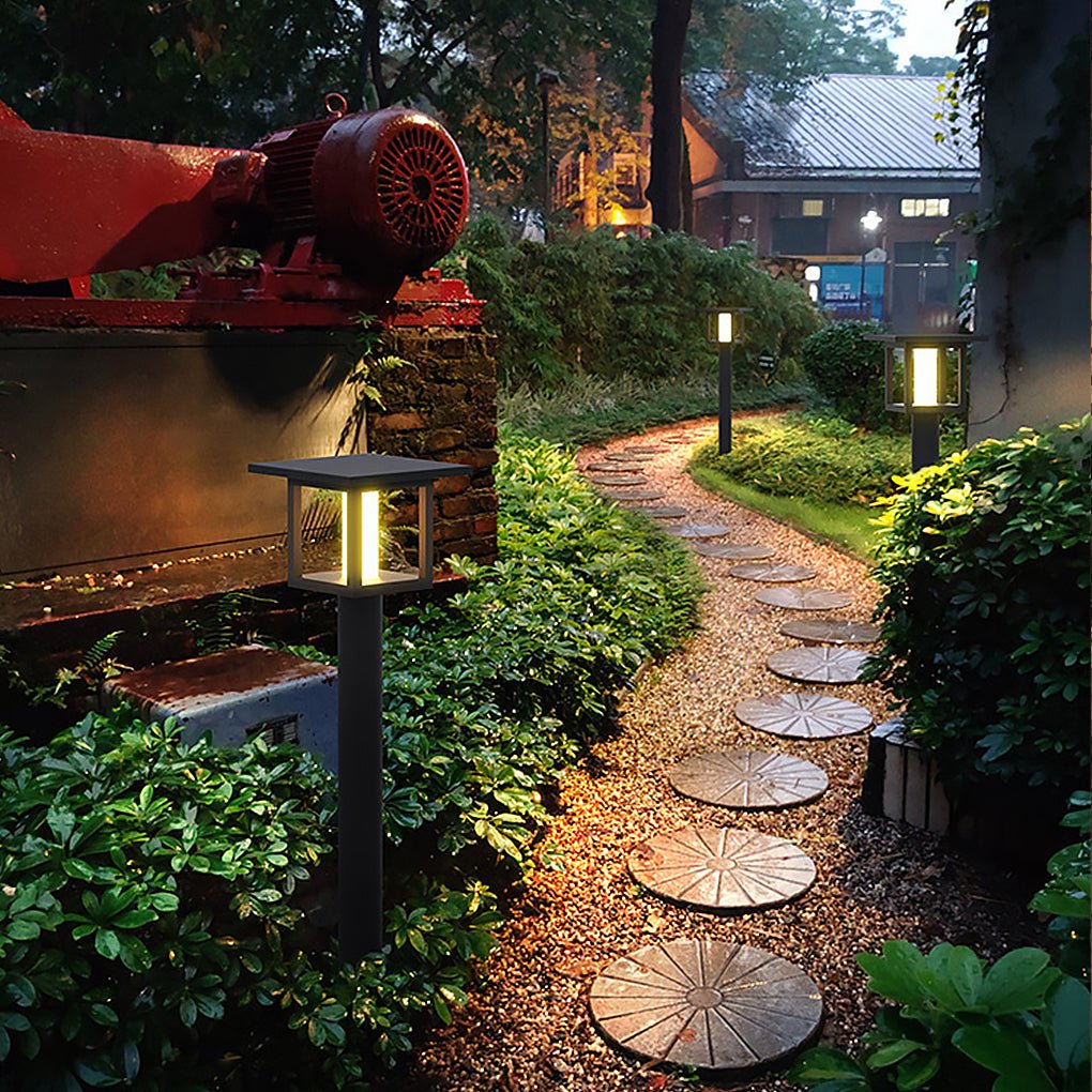 Wide Top LED Post Lights with Rain Shield & Dual Power Options for Outdoor Lighting