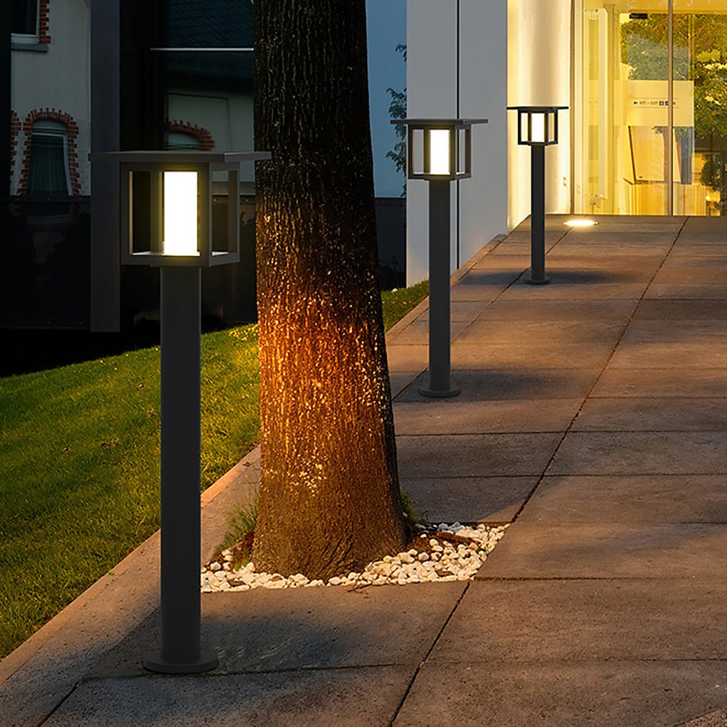 Wide Top LED Post Light with Rain Shield & Dual Power Options