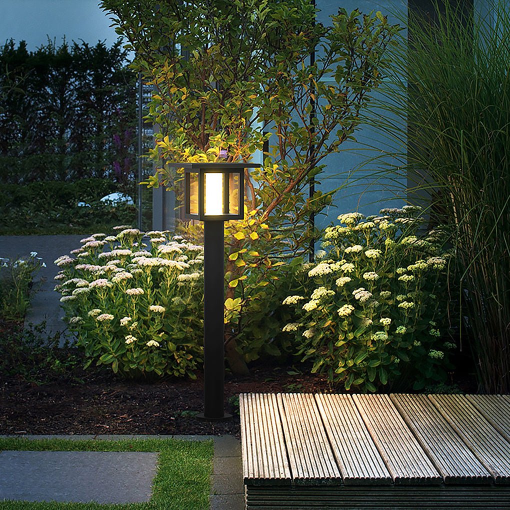 Wide Top LED Post Lights with Rain Shield & Dual Power Options for Outdoor Lighting