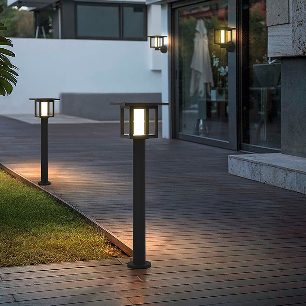 Wide Top LED Post Light with Rain Shield & Dual Power Options
