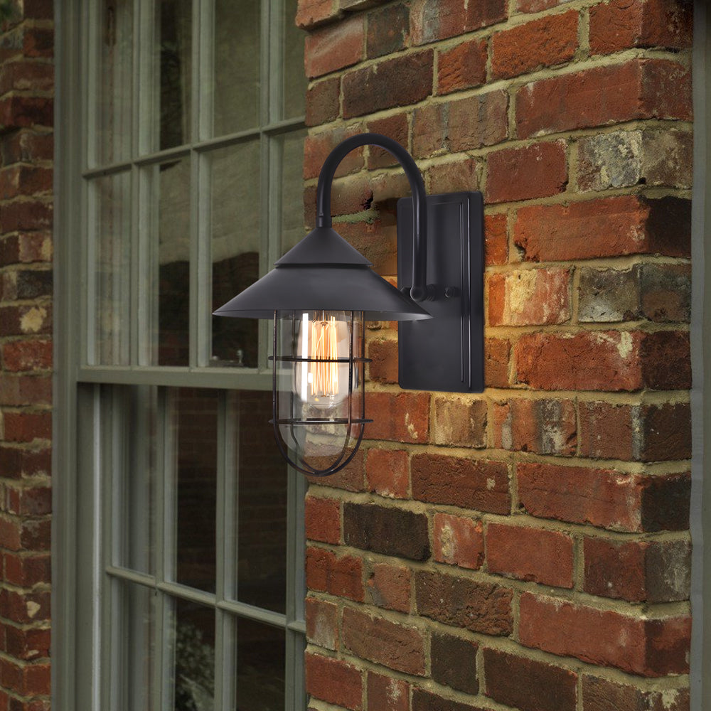 Barn Wall Light Outdoor Waterproof Retro Black Design