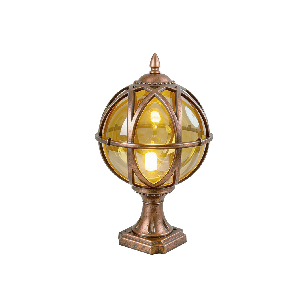 Globe Pillar Lights Outdoor Waterproof European Glass Lamp