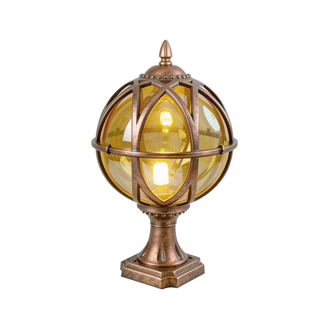 Globe Pillar Lights Outdoor Waterproof European Glass Lamp