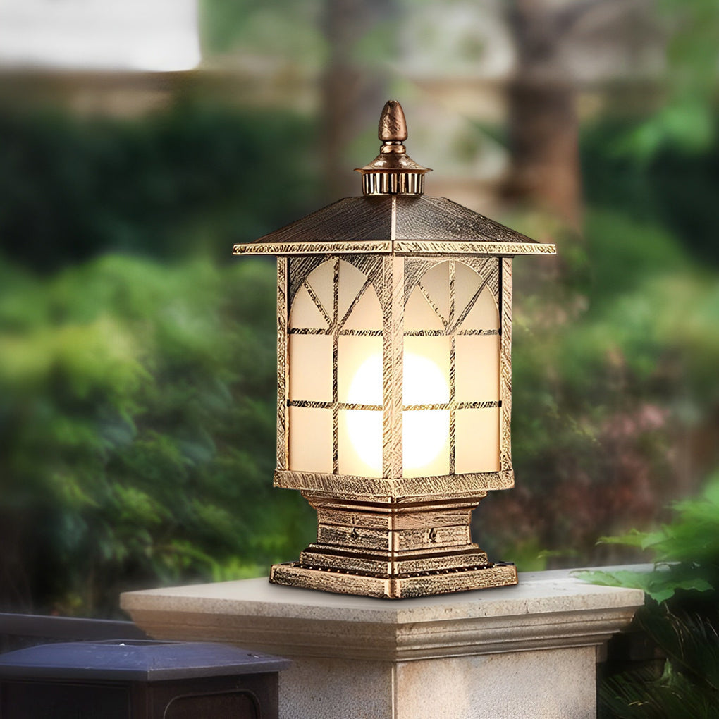 Modern Waterproof Street Light Pillar - Retro Outdoor Lighting Solution